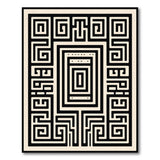 Greek Key Labyrinth Black Area Rug