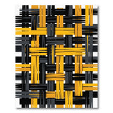 Bold Orange Black Woven Geometric Area Rug