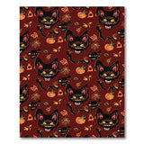 Grinning Black Cat Halloween Pumpkin Rug