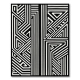 Black and White Bold Black White Geometric Modern Rug