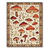 Red Mushroom Botanical Area Rug