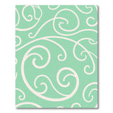 Mint Green Swirling Scrolls Area Rug