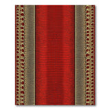 Red Crocodile Scale Area Rug with Gold Borders