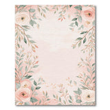 Blush Pink Rose Greenery Floral Rug