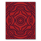 Bold Red Geometric Abstract Geometric Modern Area Rug