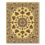 Beige and Neutral Ornate Beige Persian Floral Area Rug