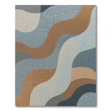 Abstract Wavy Blue Teal Terracotta Area Rug