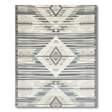 Southwestern Blue Diamond Geometric Area Rug