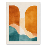 Abstract Orange and Teal Area Rug
