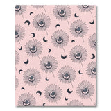 Pink Sunflower Crescent Moon Boho Rug