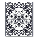 Intricate Black White Persian Mandala Black and White Rug