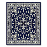 Navy Persian Medallion Blue and Teal Area Rug