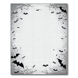 Spooky Bats Spiderwebs Black White Area Rug