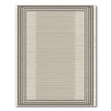 Beige Woven Area Rug with Black Border Frame