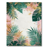 Gold Foil Monstera Palm Leaf Area Rug