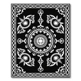 Traditional Persian Intricate Black White Persian Motif Area Rug