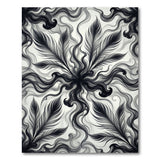 Ethereal Black Feather Swirl Area Rug