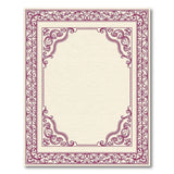 Elegant Beige Area Rug with Ornate Maroon Border