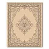 Ornate Beige Floral Mandala Area Rug