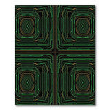 Neon Green Circuit Geometric Area Rug