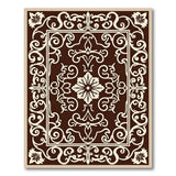 Ornate Cream on Brown Traditional Persian Rug