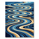 Abstract Area Blue Teal Abstract Wave Area Rug