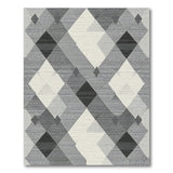 Grey Grey Diamond Geometric Area Rug