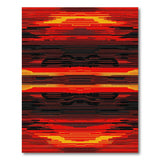 Red Bold Red Geometric Stripe Area Rug