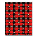 Bold Red Black Tribal Plaid Rug