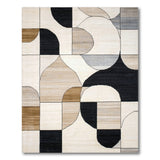 Modern Geometric Black and Neutral Area Rug