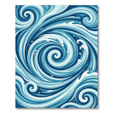 Abstract Blue Swirl Waves Area Rug