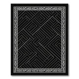 Maze Black White Geometric Maze Labyrinth Rug