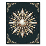 Ornate Distressed Sunburst Gold Area Rug