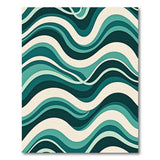 Teal Layered Wave Area Rug