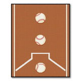 Tan Baseball Diamond Pixel Field Rug