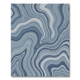 Oceanic Blue Marble Swirl Abstract Area Rug