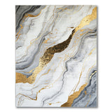 Luxe Grey Marble Gold Vein Abstract Area Rug