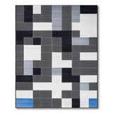 Black and White Geometric Black White Modern Area Rug