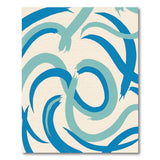 Teal Blue Swirling Brushstroke Area Rug