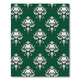 Emerald Green Damask Floral Area Rug