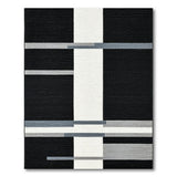 Modern Black White Geometric Area Rug