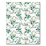Elegant Green Vine Leaf Swirl Area Rug