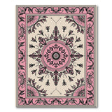 Pink Ornate Floral Medallion Pink Area Rug