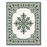 Ornate Green Floral Medallion Traditional Persian Area Rug