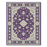 Opulent Purple Persian Floral Medallion Rug