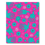 Whimsical Teal Sea Turtles on Vibrant Pink Area Rug