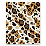Leopard Print Area Rug with Stylized Faces
