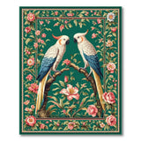 Cockatoo Parrots Pink Floral Green Area Rug