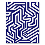 Blue and Teal Geometric Modern Navy Geometric Maze Area Rug