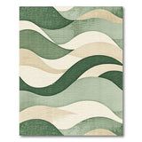 Abstract Green Wave Area Rug